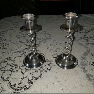 Coronet Spiral Silver Plated Candle Holders